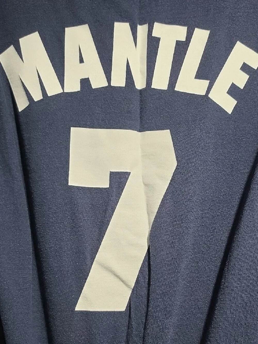 Men's Navy Short-Sleeve Tee with White NY Yankees Logo / Mickey Mantle